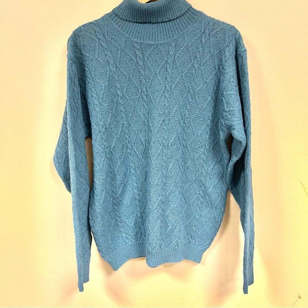 L.L. Bean Teal alpaca wool Cowl Neck Sweater size L
